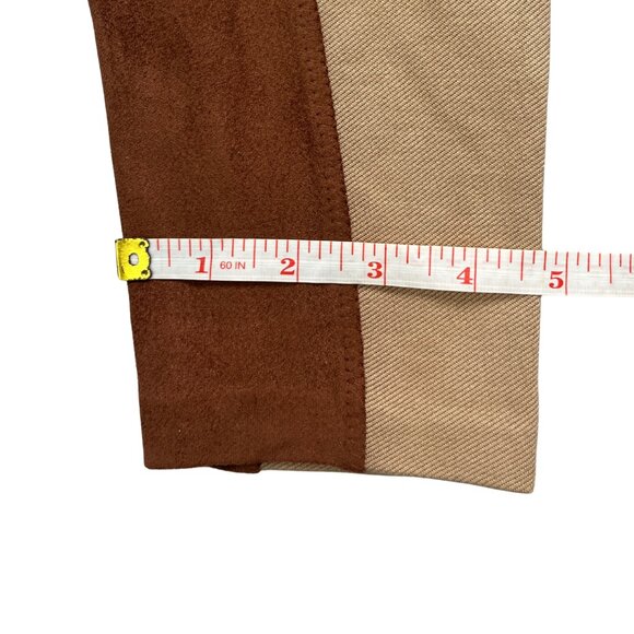 Zara Equestrian Riding Pants Brown Patch Quiet Luxury Preppy Chic Size Medium - Picture 12 of 14